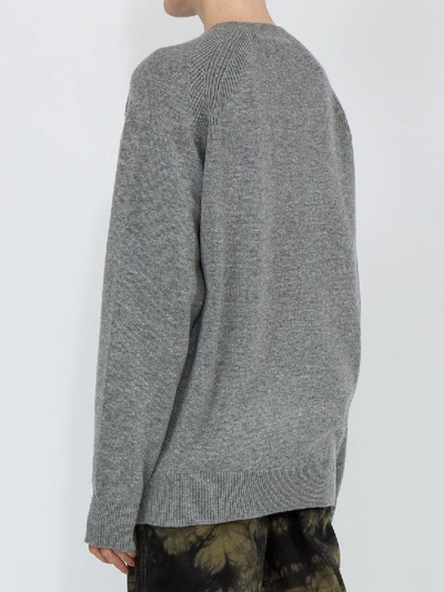 Shop Givenchy Cashmere Embroidered 4g Logo Sweatshirt Grey