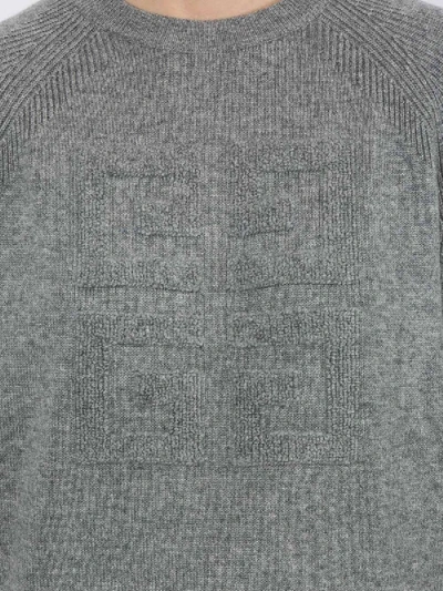 Shop Givenchy Cashmere Embroidered 4g Logo Sweatshirt Grey
