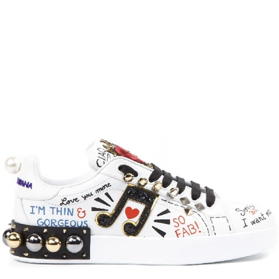 Shop Dolce & Gabbana Portofino Appliqué Sneakers In Multi