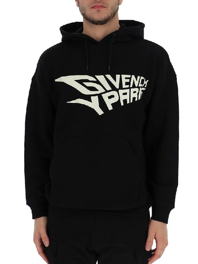 Shop Givenchy Logo Hoodie In Black