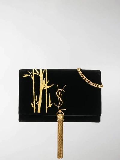 Shop Saint Laurent Kate Embroidered Bag In Black