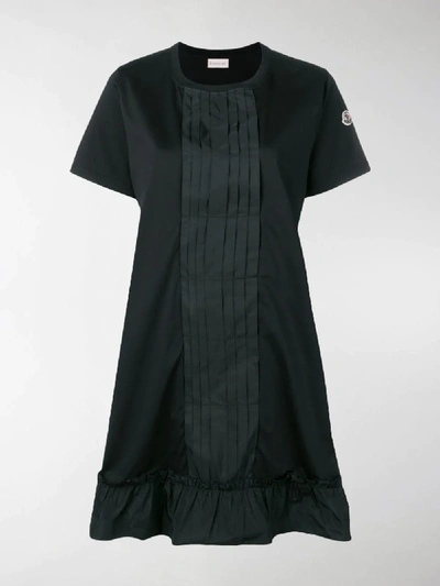 Shop Moncler Ruffle Detail Dress In Black