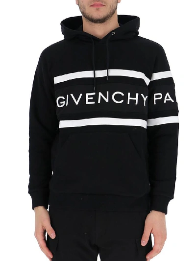 Shop Givenchy Stripes Logo Hoodie In Multi