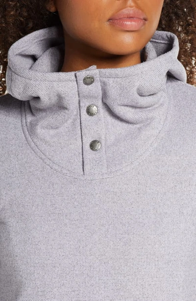 Shop The North Face Knit Stitch Fleece Hoodie In Minimal Grey Heather