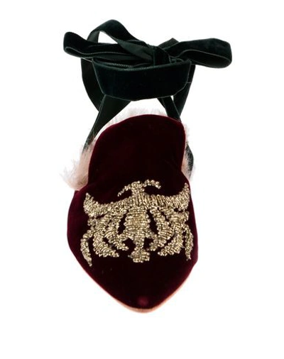 Shop Gia Couture Mules In Maroon