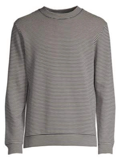 Shop Apc Malo Striped Pullover In Dark Navy