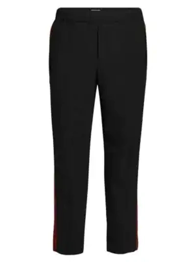 Shop Kenzo Tapered Crop Trousers In Black