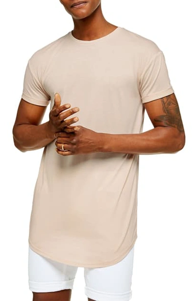 Topman Scotty Longline Slim Fit T-shirt In Pink | ModeSens