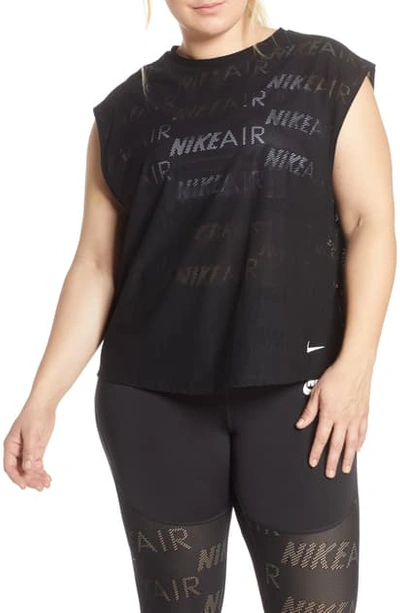 Shop Nike Air Perforated Top In Black/ Reflective Silv
