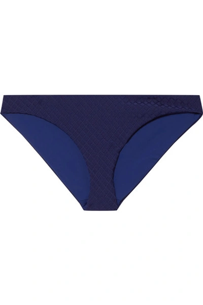 Shop Mara Hoffman + Net Sustain Zoa Textured Bikini Briefs In Navy