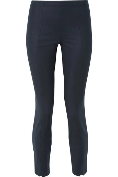 Shop The Row Sorocco Cotton-blend Skinny Pants In Navy