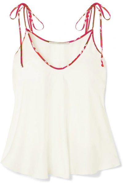 Shop Stella Mccartney + Net Sustain Piped Crepe Camisole In Ivory