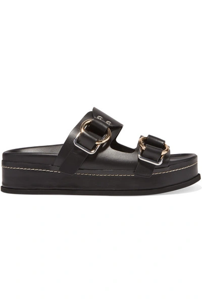 Shop 3.1 Phillip Lim Freida Leather Platform Sandals In Black