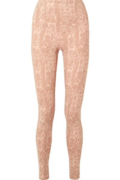 Shop Olympia Activewear Achilles Snake-print Stretch Leggings In Pink
