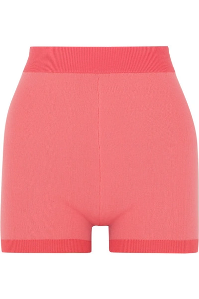 Shop Nagnata + Net Sustain Yoni Technical Organic Cotton-blend Shorts In Bright Pink