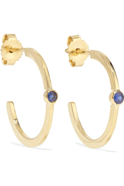 Shop Jennifer Meyer 18-karat Gold Sapphire Hoop Earrings