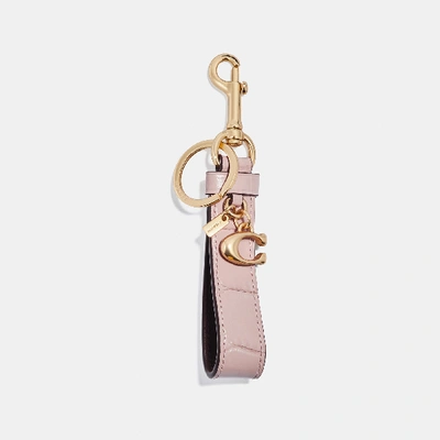Coach Loop Bag Charm In Light Gold/blossom