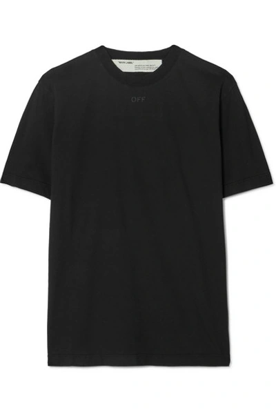 Shop Off-white Printed Cotton-jersey T-shirt In Black