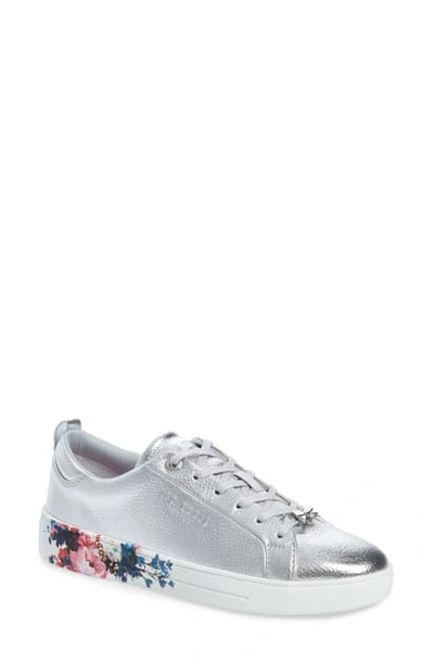 Shop Ted Baker Roully Sneaker In Silver Leather
