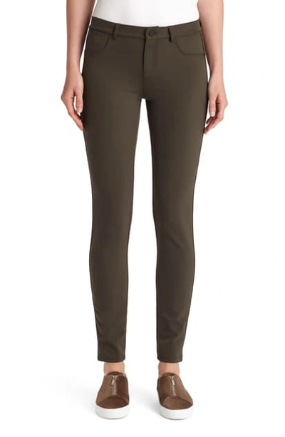 Shop Lafayette 148 Mercer Acclaimed Stretch Skinny Pants In Olive