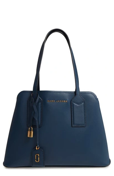 Shop Marc Jacobs The Editor Leather Tote - Blue In Blue Sea