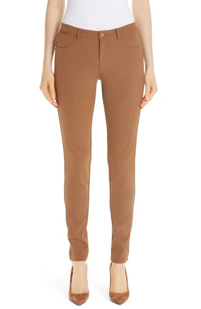 Shop Lafayette 148 Mercer Acclaimed Stretch Skinny Pants In Maple