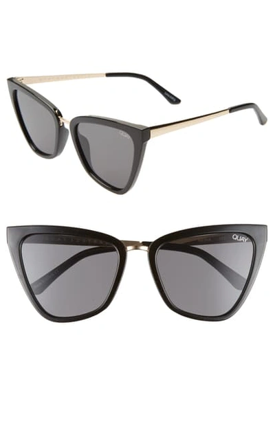 Shop Quay X Jlo Reina 51mm Cat Eye Sunglasses - Black / Smoke
