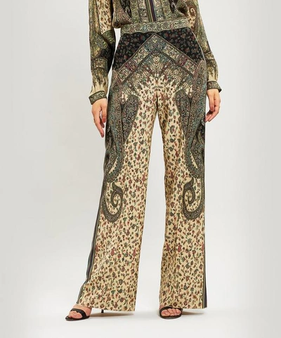 Shop Etro Paisley Printed Palazzo Trousers In Cream