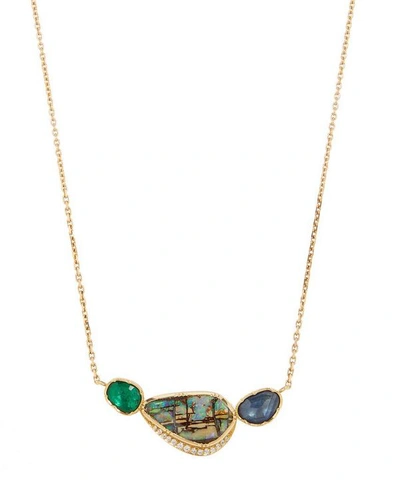 Shop Brooke Gregson Gold Orbit Halo Opal Multi-stone Necklace