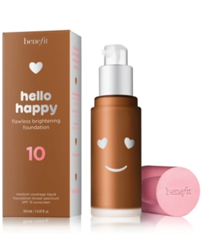 Shop Benefit Cosmetics Hello Happy Flawless Brightening Foundation In Shade 10 Deep - Warm