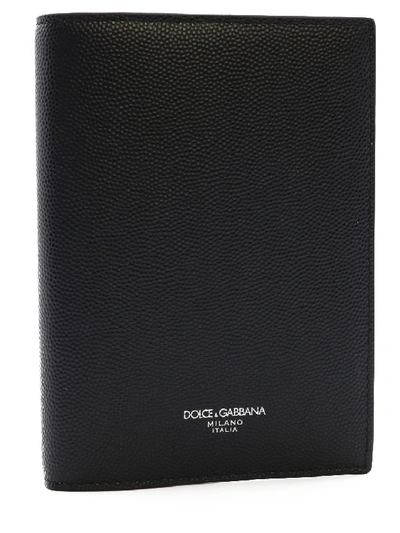 Shop Dolce & Gabbana Leather Passaport Case In Black