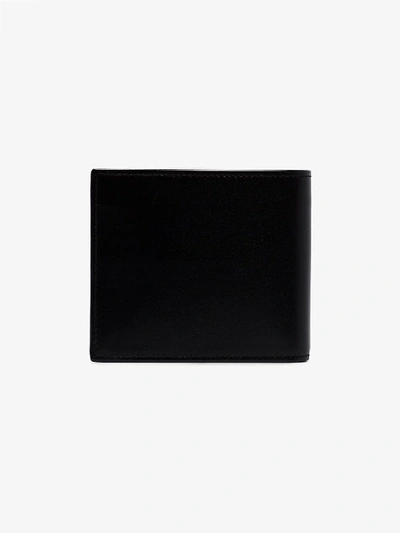 Shop Saint Laurent Black Interlocking Logo Leather Bifold Wallet