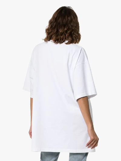 Shop Balenciaga Lipstick Logo Oversized T-shirt In White