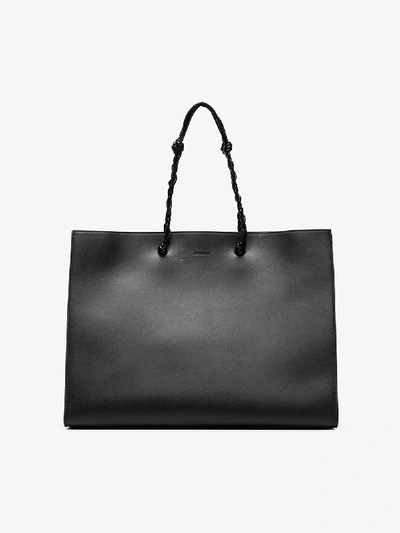 Shop Jil Sander Black Medium Tangle Tote Bag