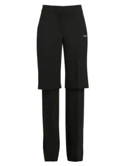 Shop Off-white Formal Double-layer Trousers In Black