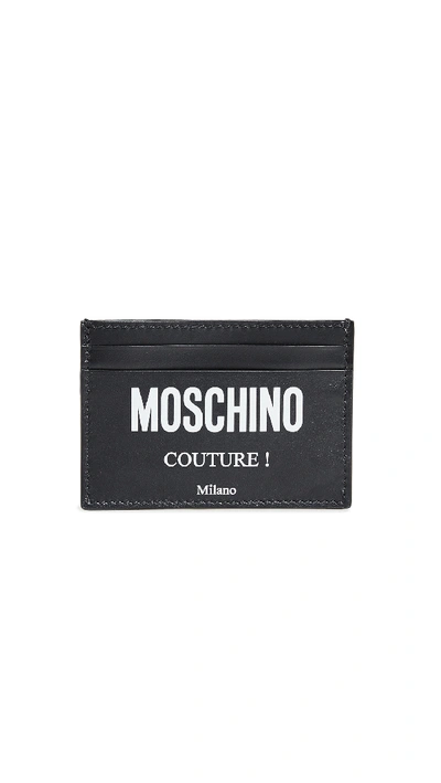 Shop Moschino Couture Logo Card Case In Black