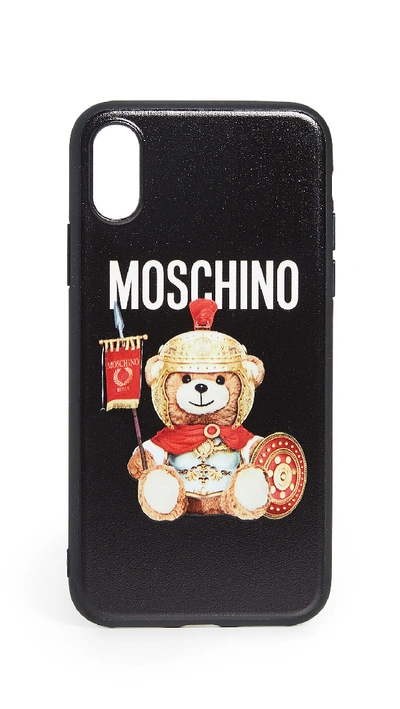 Shop Moschino Roman Teddy Iphone Xs / X Case In Black Multi