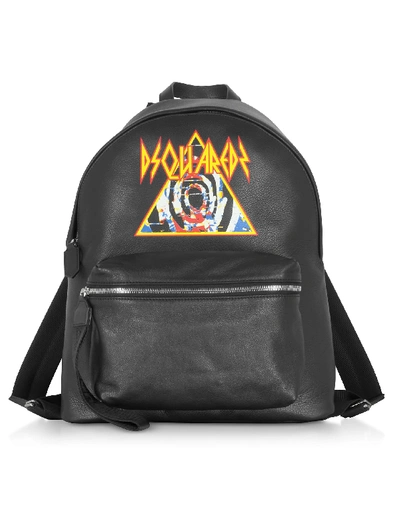 Shop Dsquared2 Black Backpack W/ Rock Print
