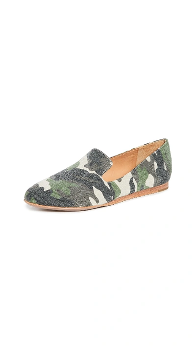 Shop Veronica Beard Griffin Flats In Camo