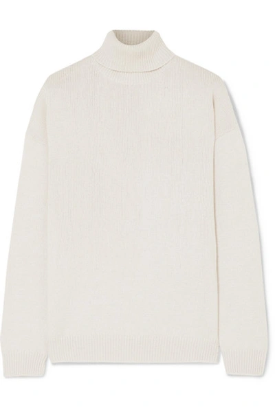 Shop Brunello Cucinelli Sequin-embellished Cashmere And Silk-blend Turtleneck Sweater In Beige