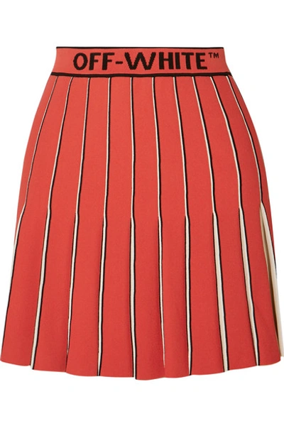 Off-white Swans Collegiate Cheerleader Skirt In Red