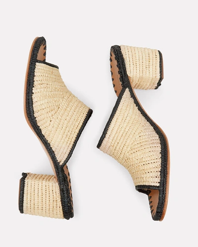 Shop Carrie Forbes Rama Heeled Raffia Sandals In Beige