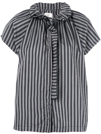 Shop A Shirt Thing Striped Blouse - Farfetch In Black/taupe