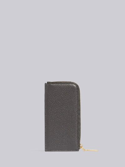 Shop Thom Browne Deerskin Exclusive Half Zip-around Wallet In Grey