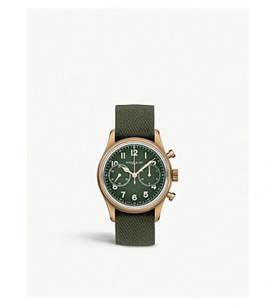 Shop Montblanc Men's Green 119908 1858 Chronograph Limited Edition Bronze Watch