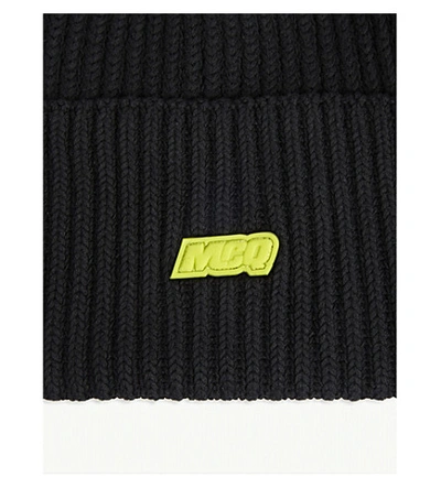 Shop Mcq By Alexander Mcqueen Ribbed Beanie Hat In 1000 - Darkest Black