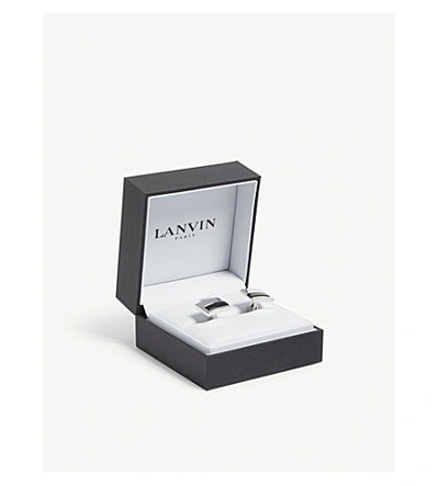 Shop Lanvin Onyx Cufflinks In Silver