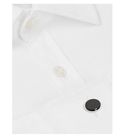 Shop Lanvin Round Onyx Cufflinks In Silver