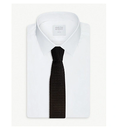 Shop Tom Ford Knitted Woven Silk Tie In Black