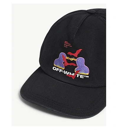 Shop Off-white Thermo Cotton Snapback Cap In Black Multicolour